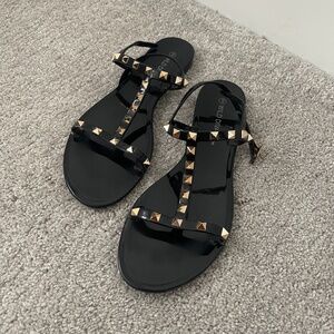 3/$10 SALE Black and Gold Studded Sandal